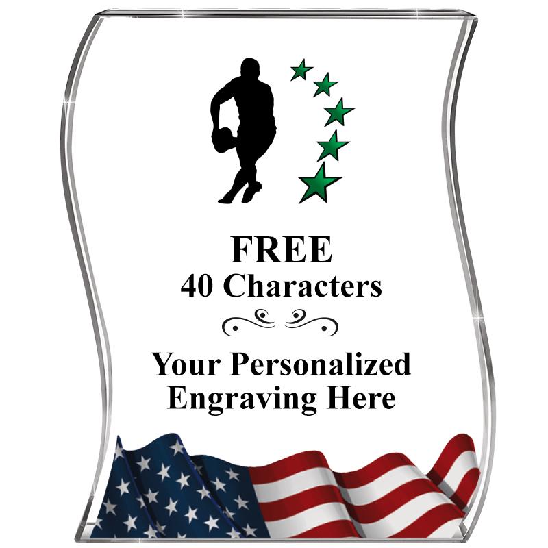 4" FLAG WAVE ACRYLIC