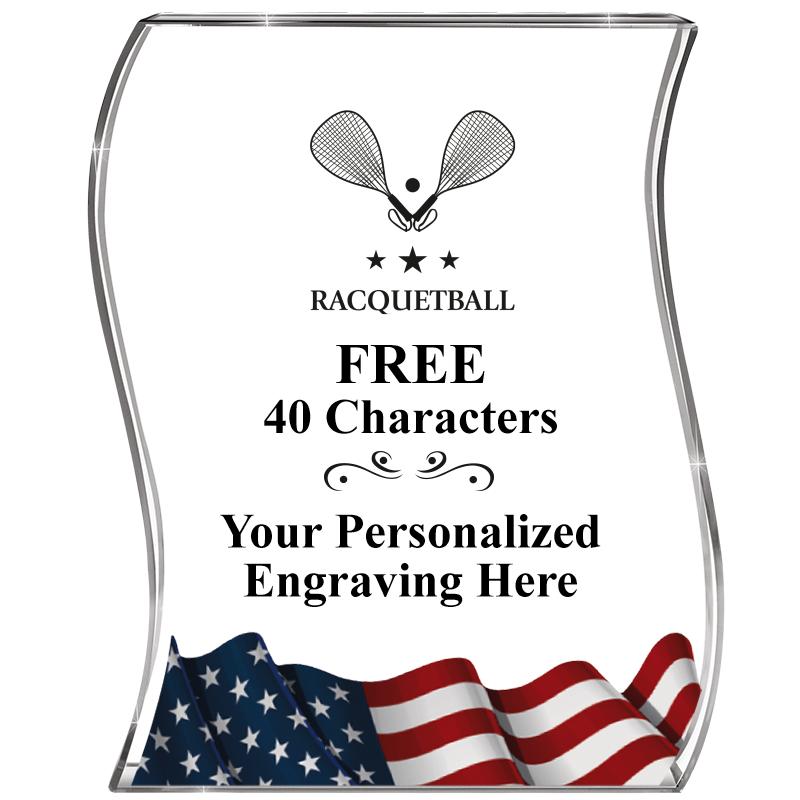 4" FLAG WAVE ACRYLIC