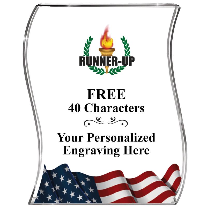 4" FLAG WAVE ACRYLIC