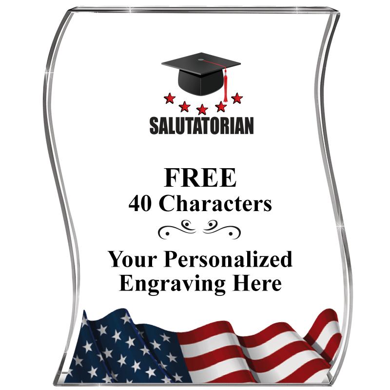 4" FLAG WAVE ACRYLIC