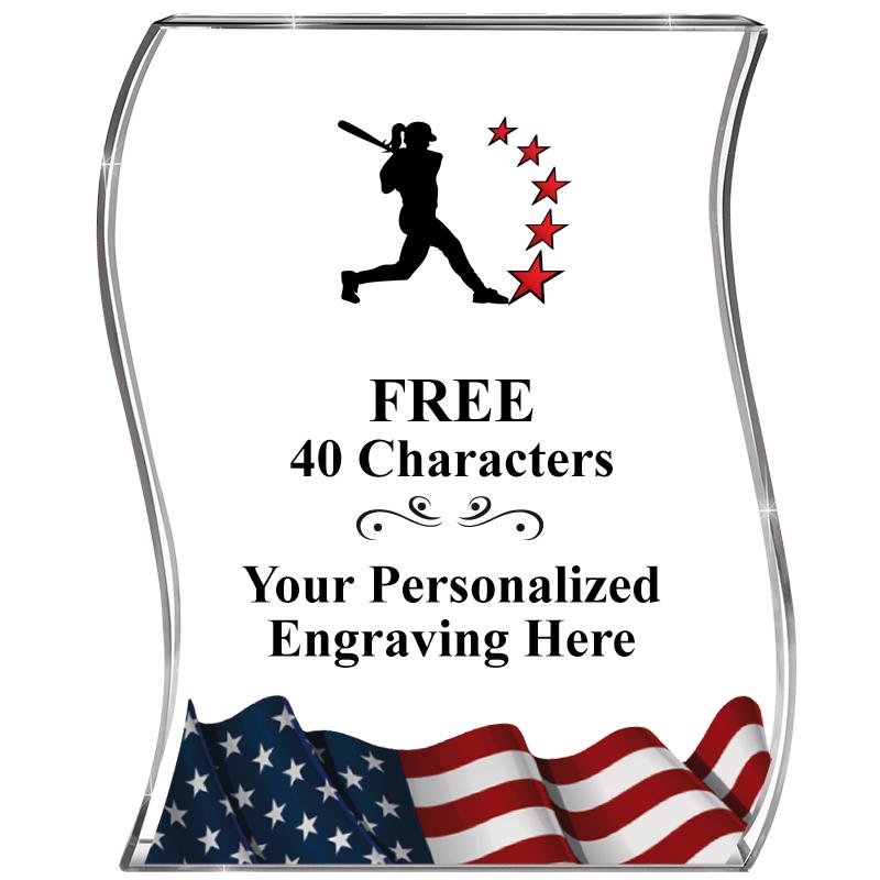 4" FLAG WAVE ACRYLIC