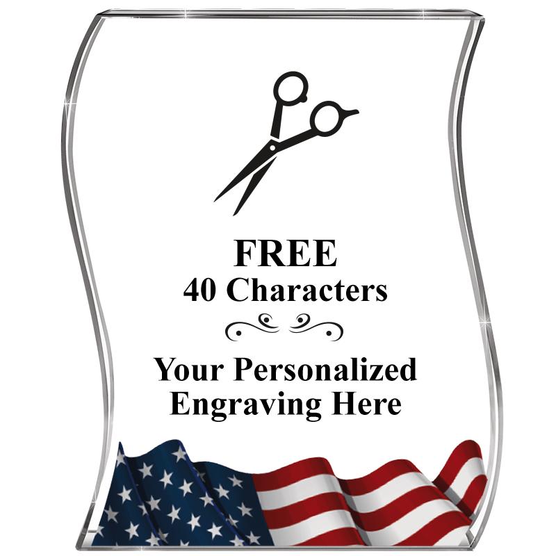 4" FLAG WAVE ACRYLIC