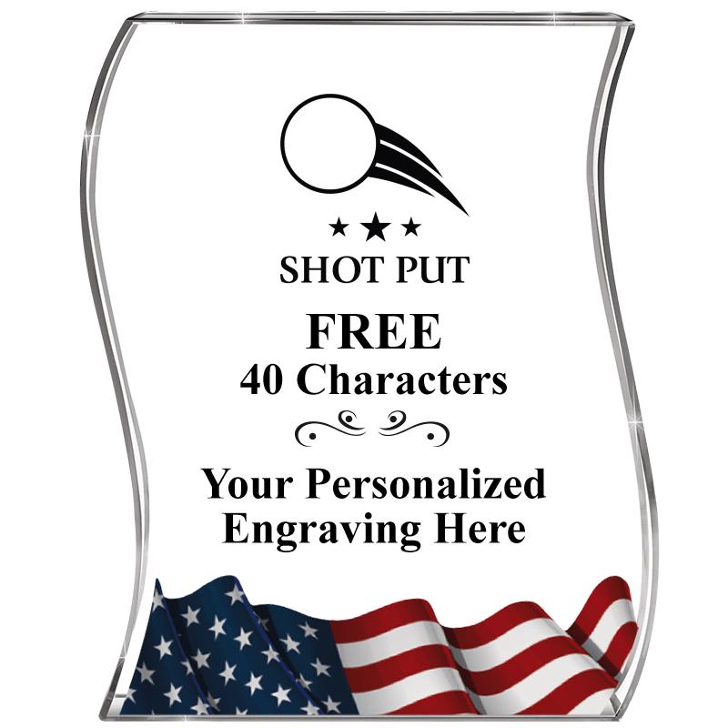 4" FLAG WAVE ACRYLIC