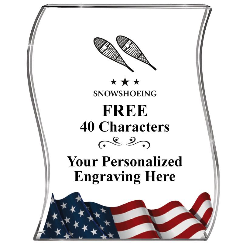 4" FLAG WAVE ACRYLIC