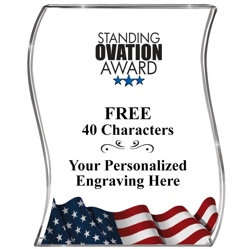 4" FLAG WAVE ACRYLIC