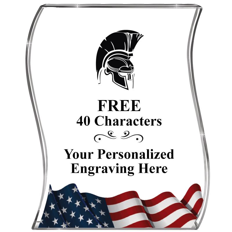 4" FLAG WAVE ACRYLIC