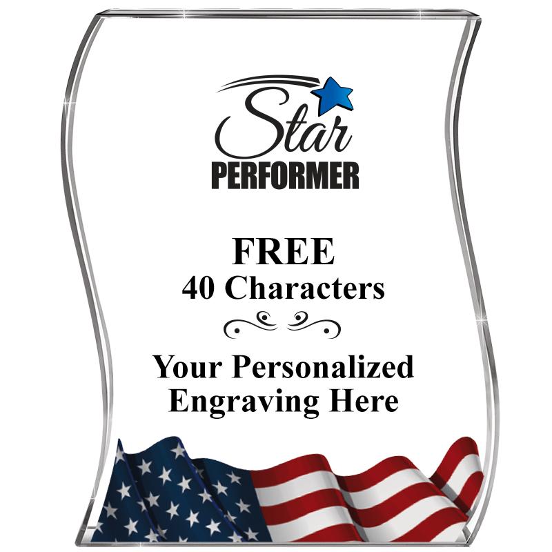 4" FLAG WAVE ACRYLIC