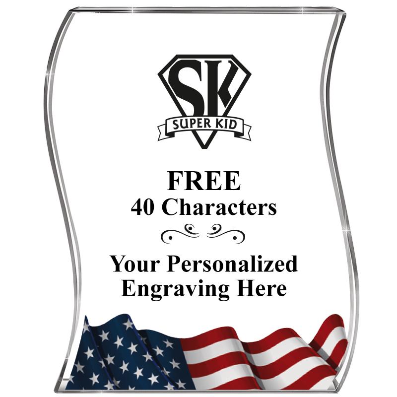 4" FLAG WAVE ACRYLIC