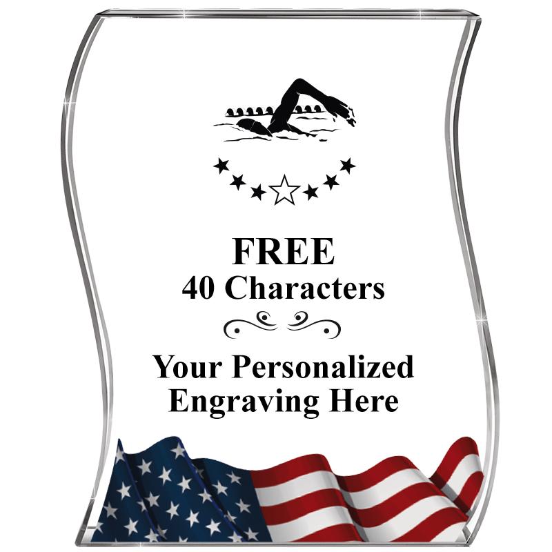 4" FLAG WAVE ACRYLIC