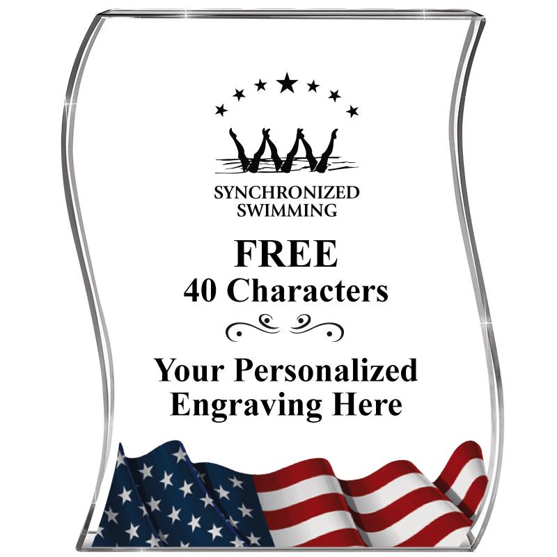 4" FLAG WAVE ACRYLIC