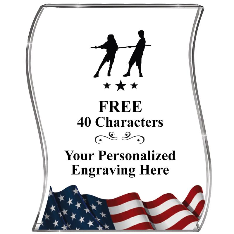 4" FLAG WAVE ACRYLIC