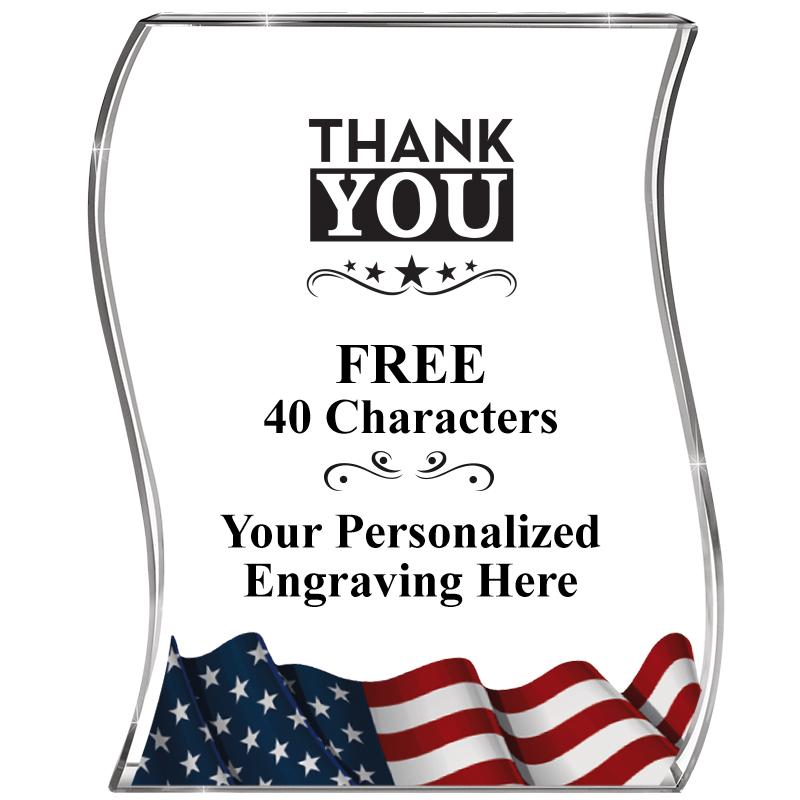 4" FLAG WAVE ACRYLIC