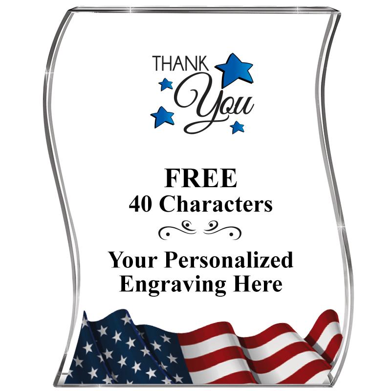 4" FLAG WAVE ACRYLIC