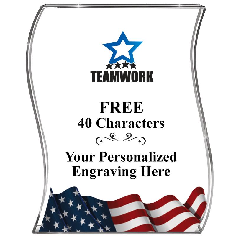 4" FLAG WAVE ACRYLIC