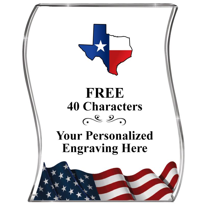 4" FLAG WAVE ACRYLIC