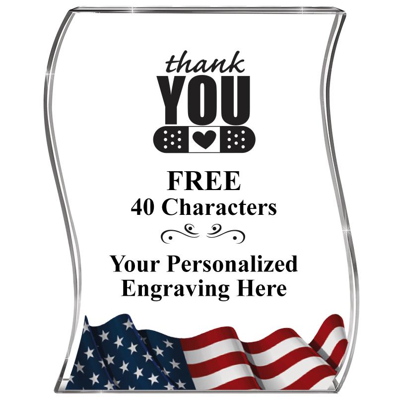 4" FLAG WAVE ACRYLIC