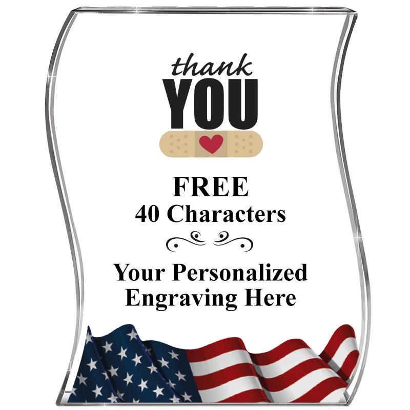 4" FLAG WAVE ACRYLIC