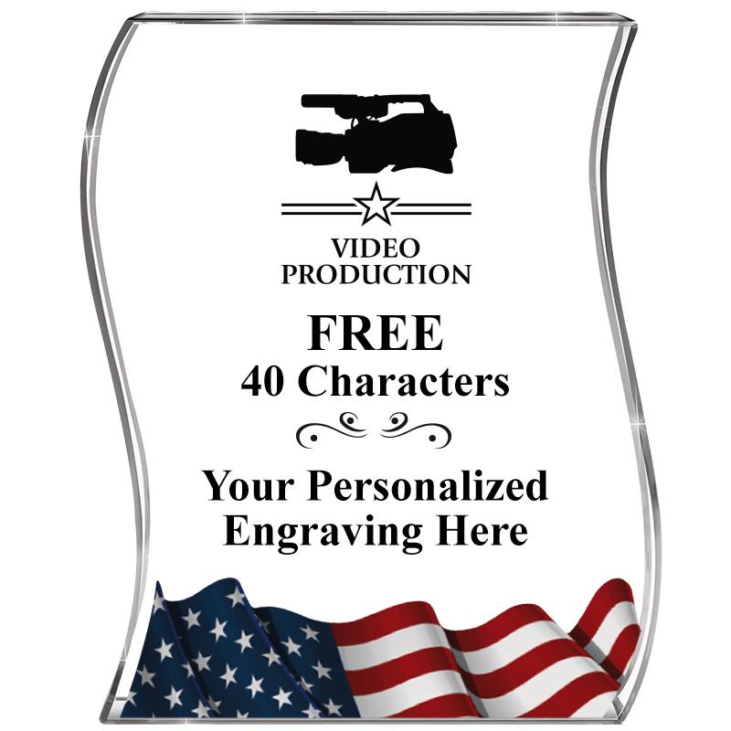 4" FLAG WAVE ACRYLIC