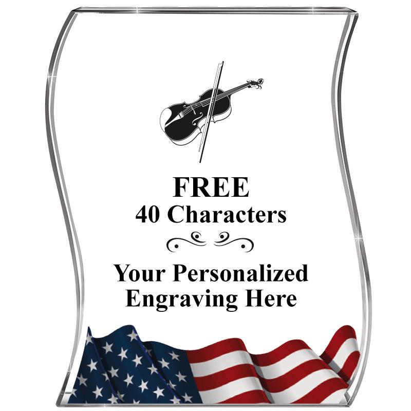 4" FLAG WAVE ACRYLIC