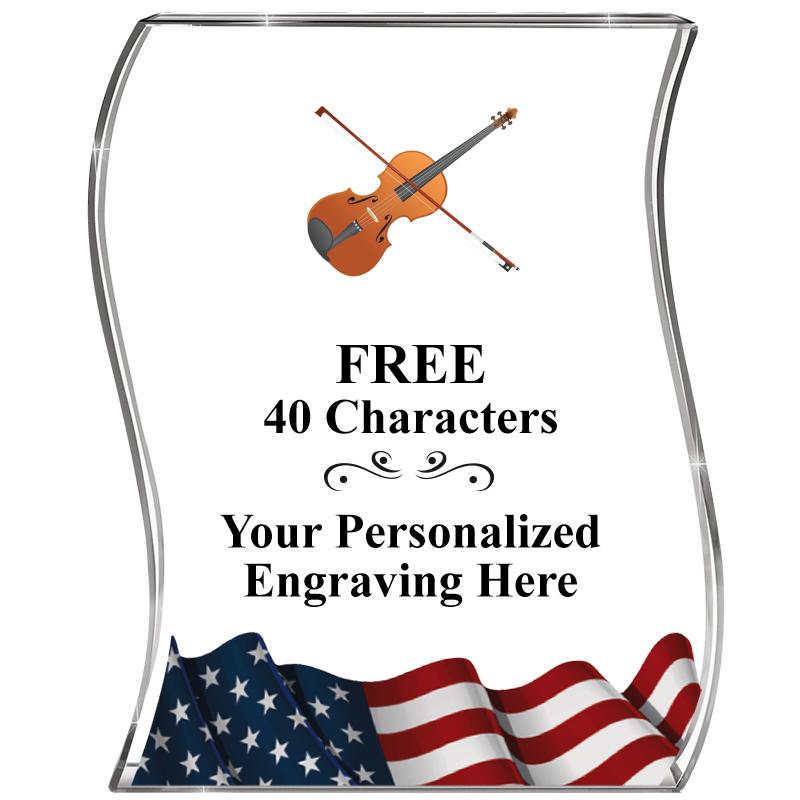 4" FLAG WAVE ACRYLIC