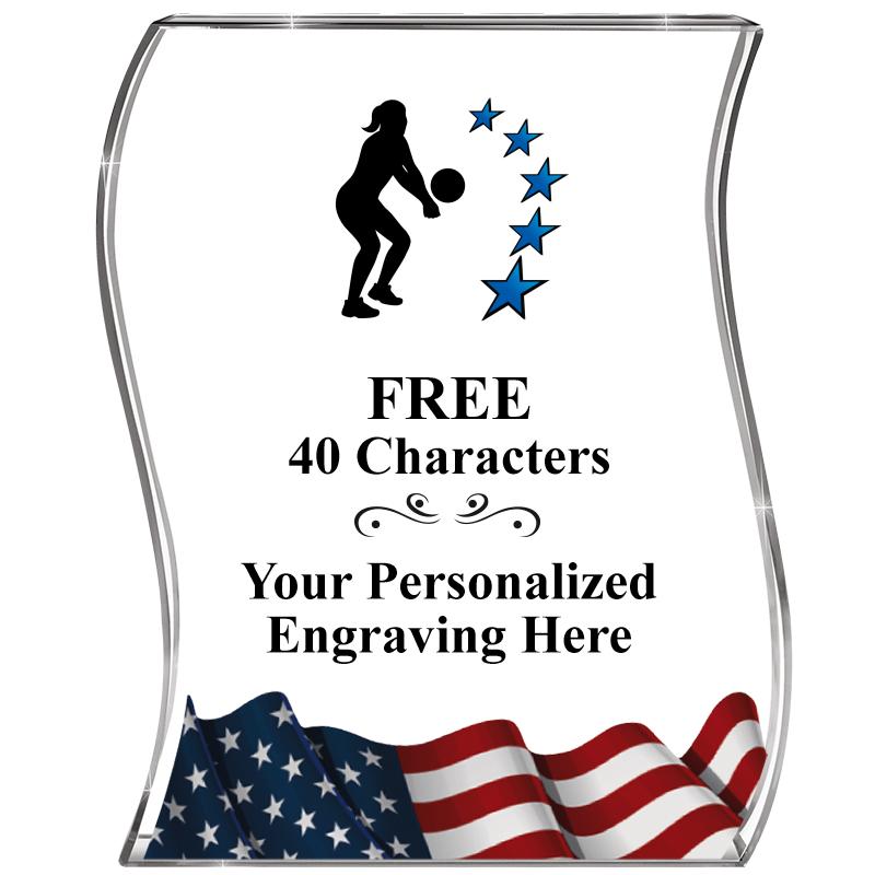 4" FLAG WAVE ACRYLIC