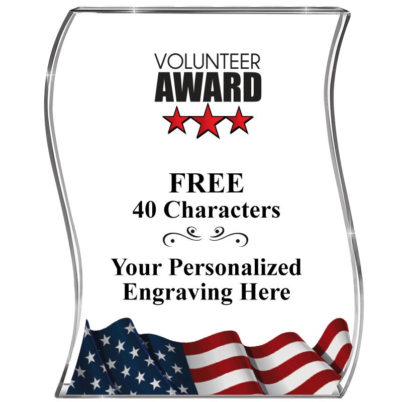 4" FLAG WAVE ACRYLIC