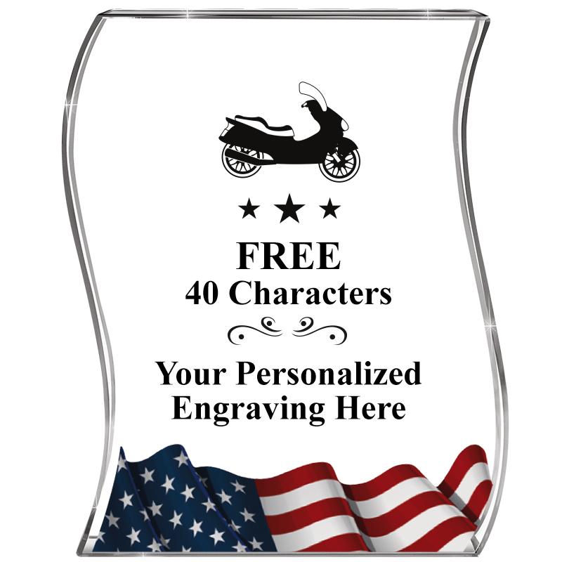 4" FLAG WAVE ACRYLIC