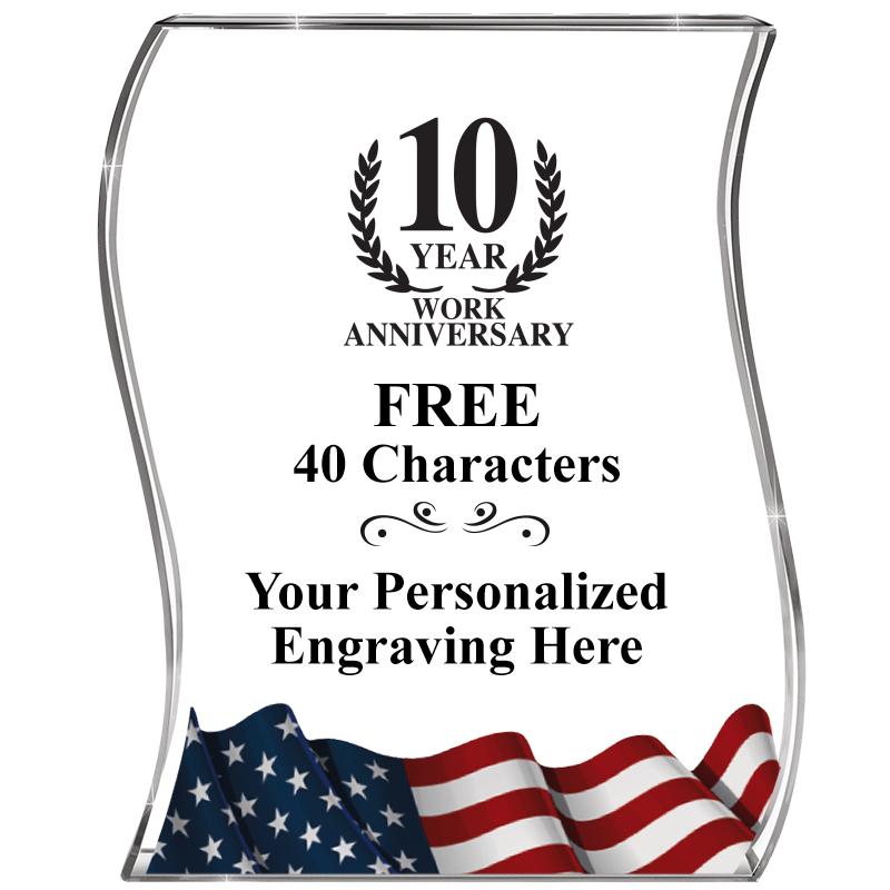 4" FLAG WAVE ACRYLIC