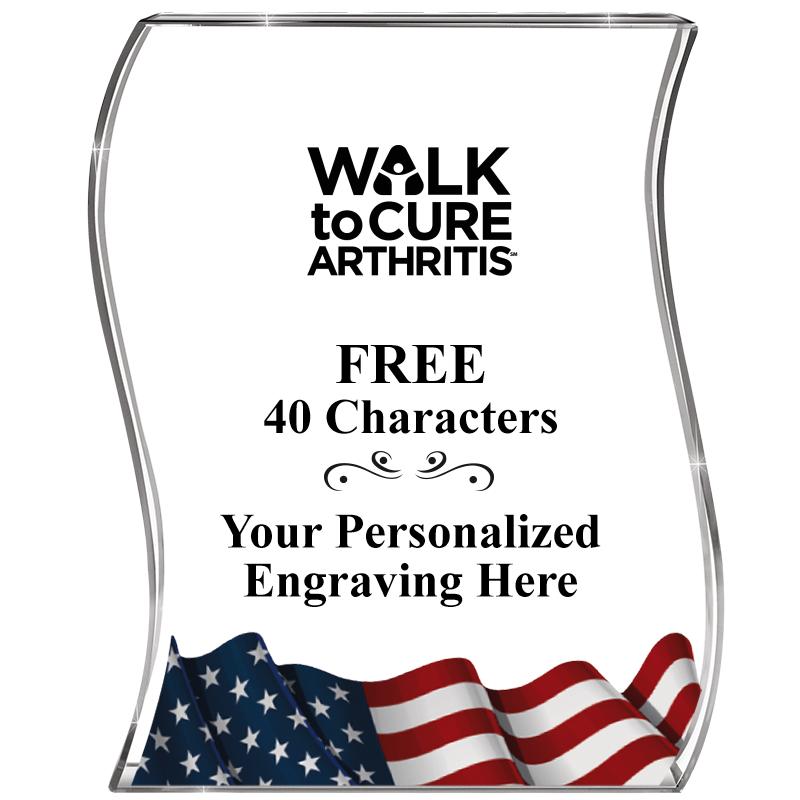 4" FLAG WAVE ACRYLIC