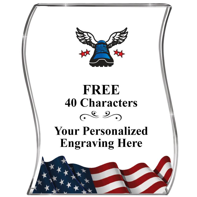 4" FLAG WAVE ACRYLIC