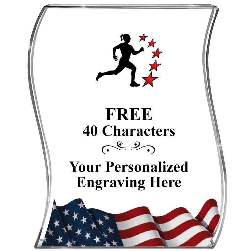 4" FLAG WAVE ACRYLIC