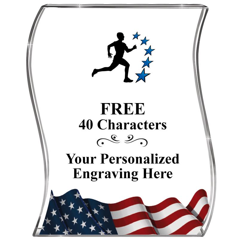 4" FLAG WAVE ACRYLIC