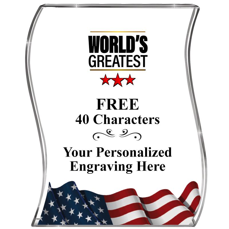 4" FLAG WAVE ACRYLIC