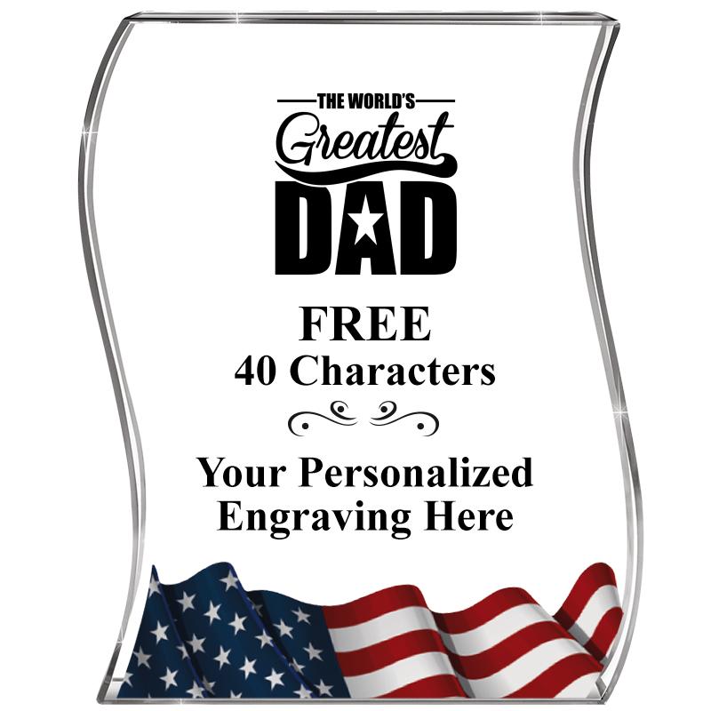 4" FLAG WAVE ACRYLIC