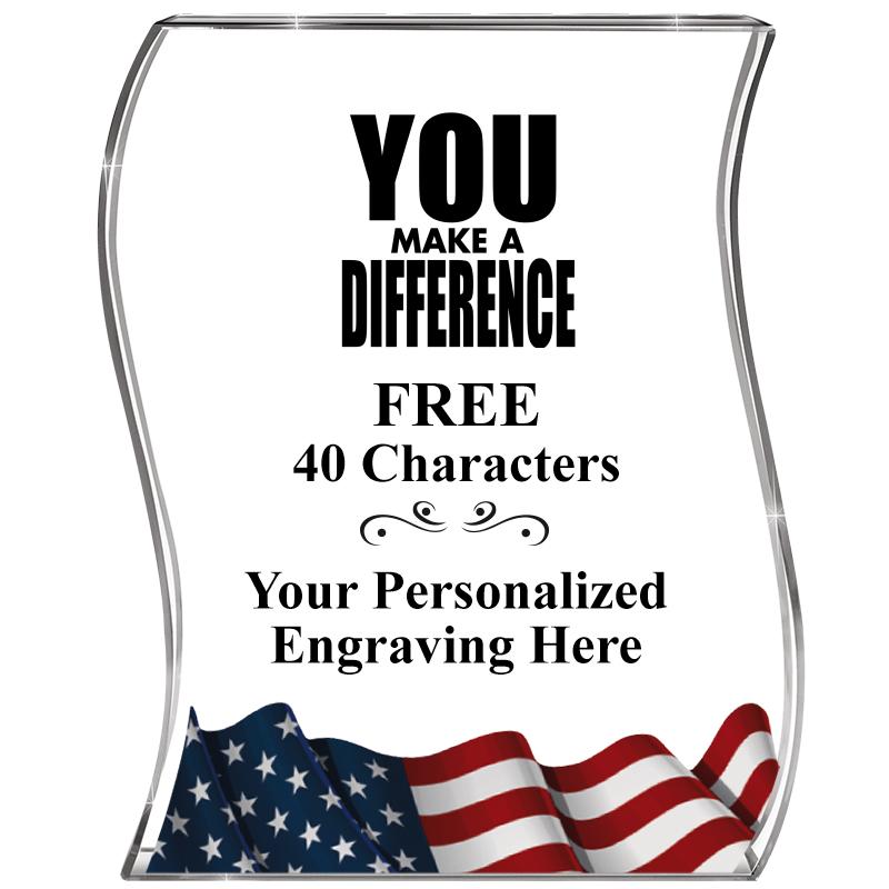 4" FLAG WAVE ACRYLIC