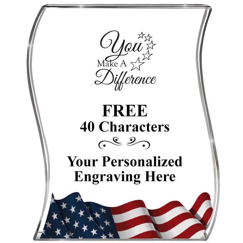 4" FLAG WAVE ACRYLIC