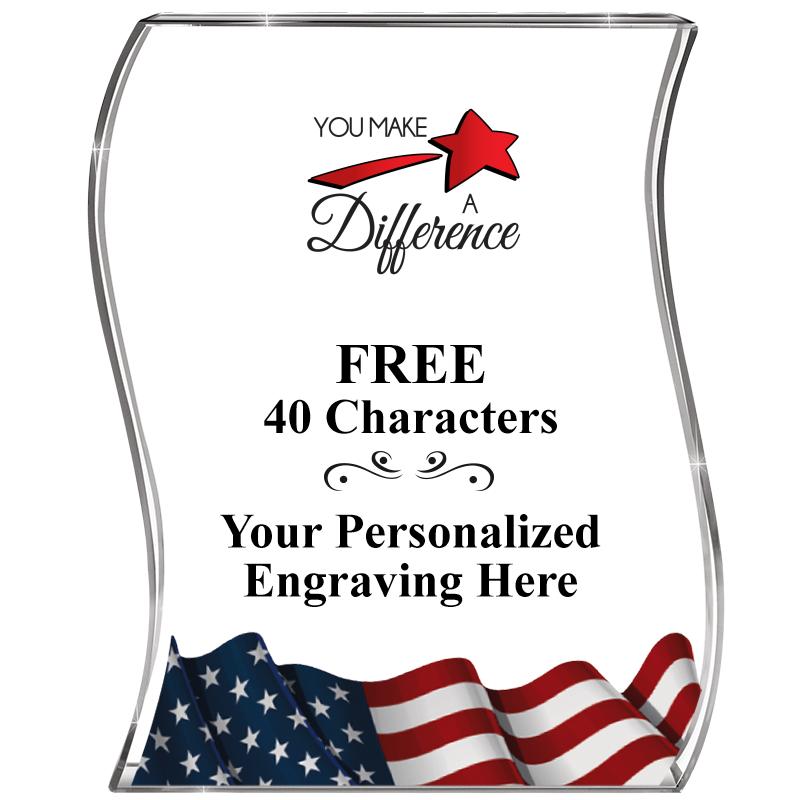 4" FLAG WAVE ACRYLIC