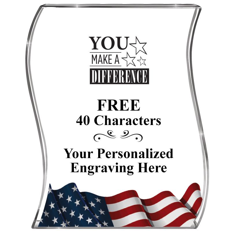 4" FLAG WAVE ACRYLIC