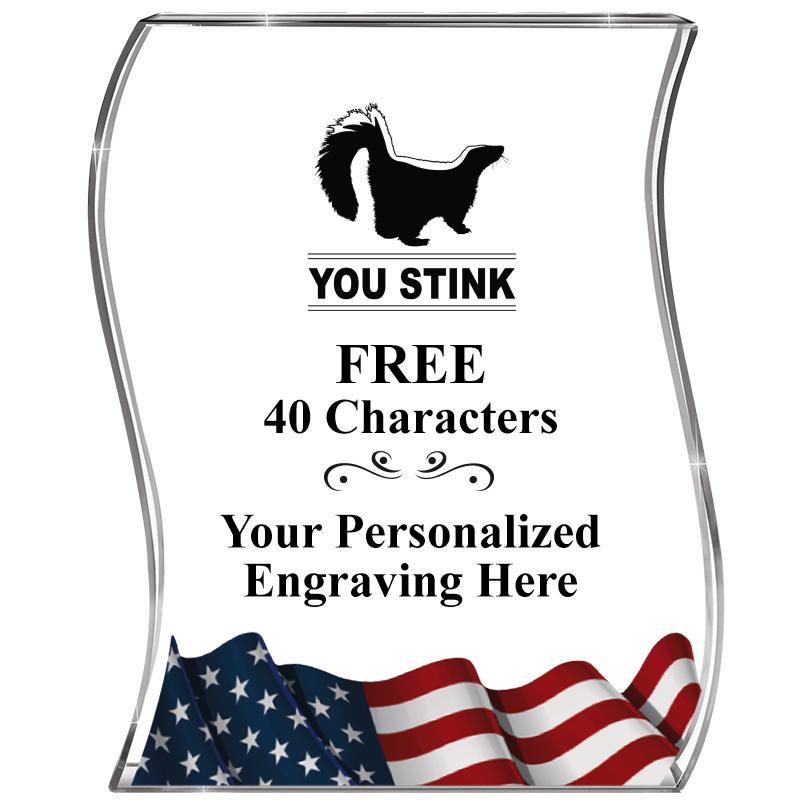 4" FLAG WAVE ACRYLIC