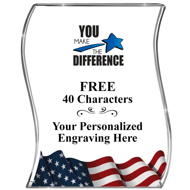 4" FLAG WAVE ACRYLIC