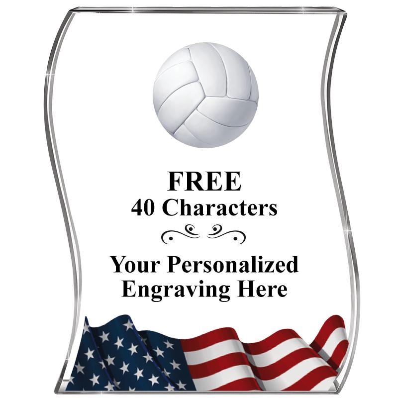 4" FLAG WAVE ACRYLIC