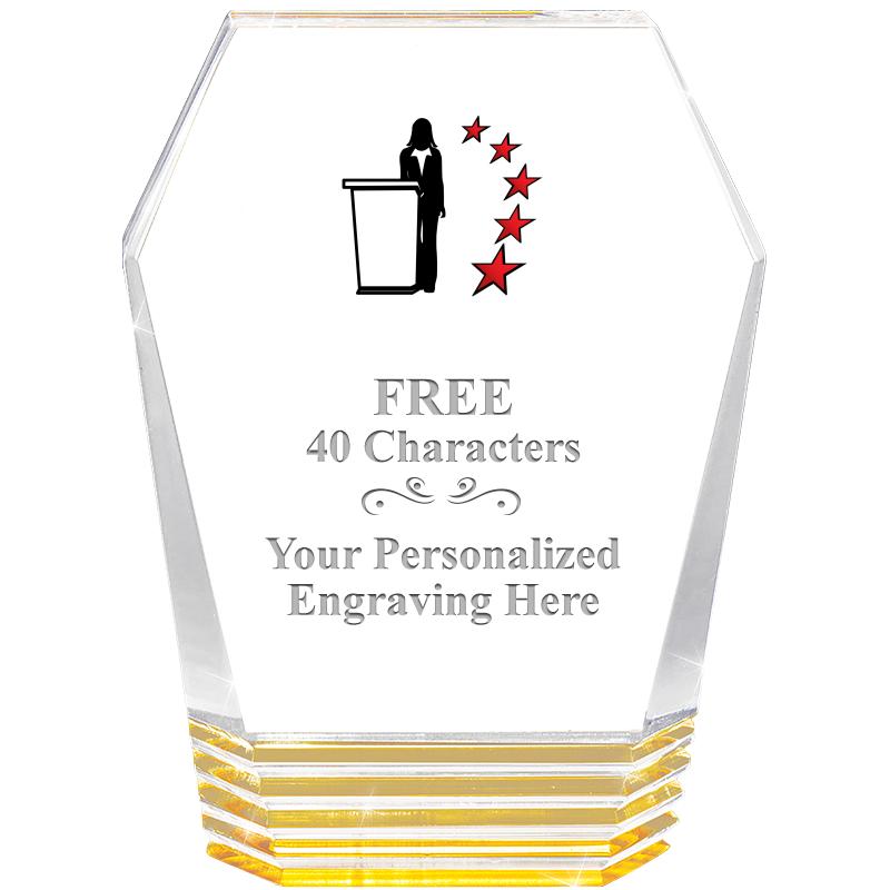 5" MONUMENT GOLD ROCKWELL ACRY