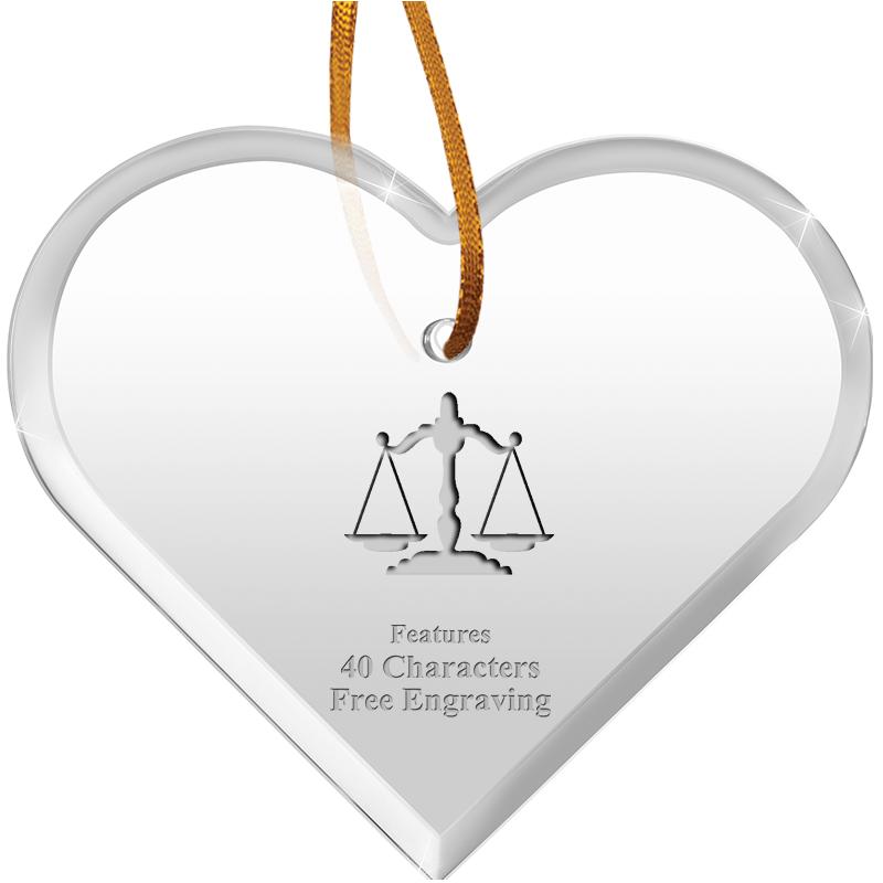 3 1/2"X 3" HEART ACRYLIC ORNAM