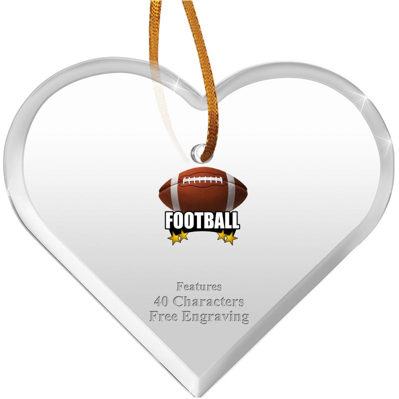 3 1/2"X 3" HEART ACRYLIC ORNAM