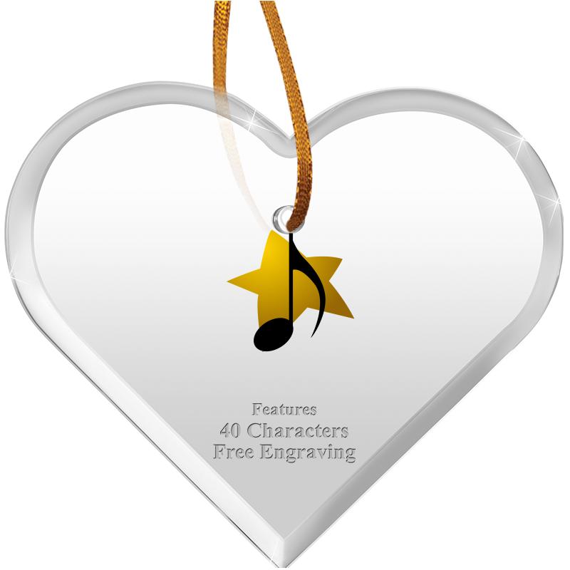 3 1/2"X 3" HEART ACRYLIC ORNAM