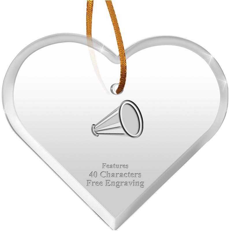 3 1/2"X 3" HEART ACRYLIC ORNAM