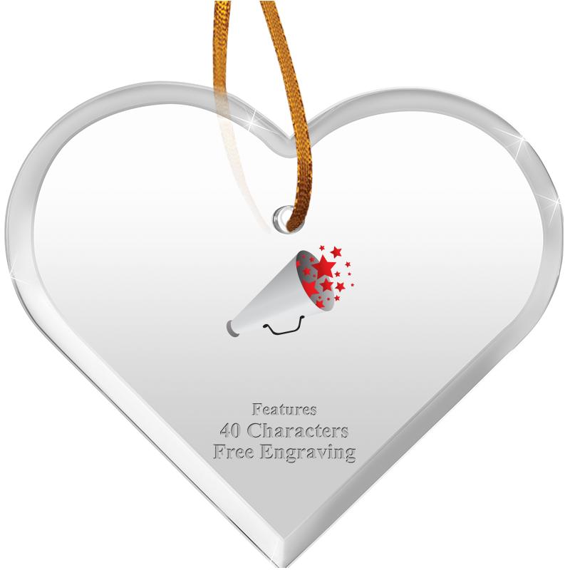 3 1/2"X 3" HEART ACRYLIC ORNAM