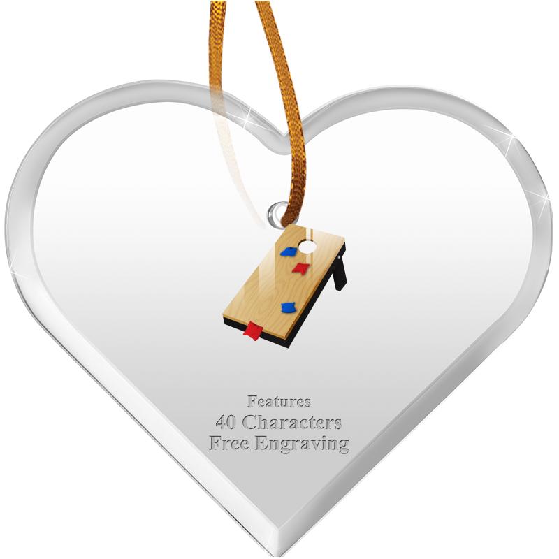 3 1/2"X 3" HEART ACRYLIC ORNAM