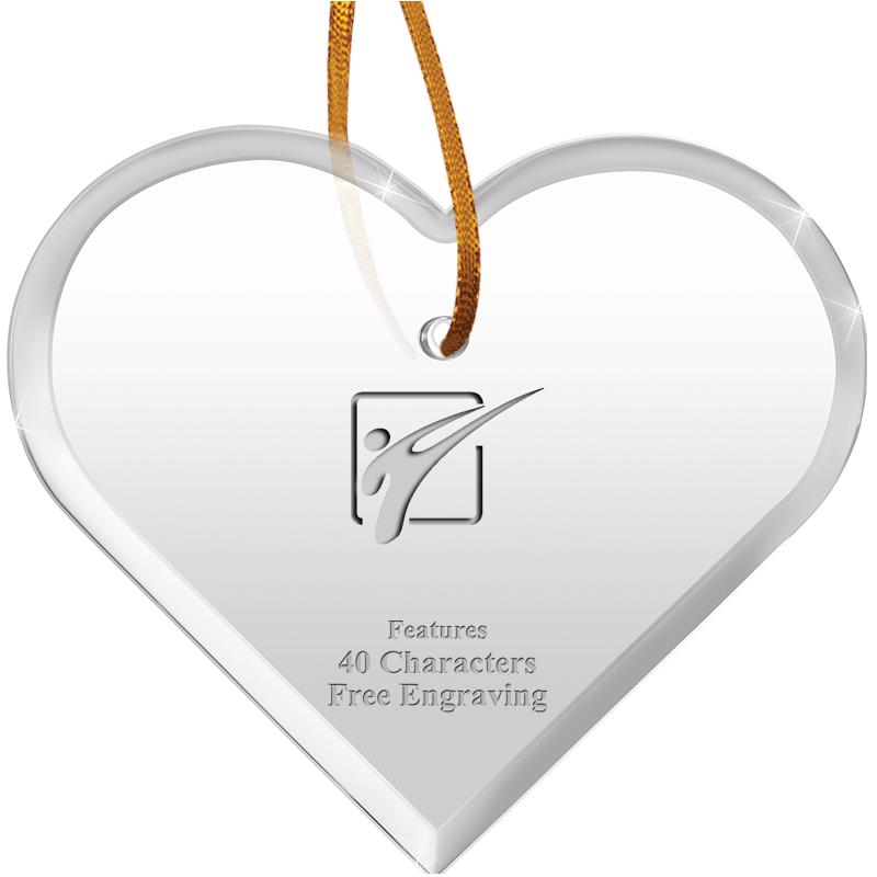 3 1/2"X 3" HEART ACRYLIC ORNAM