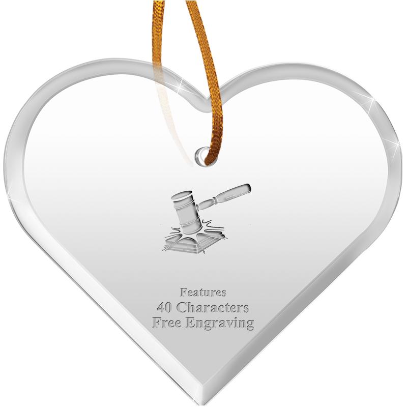 3 1/2"X 3" HEART ACRYLIC ORNAM